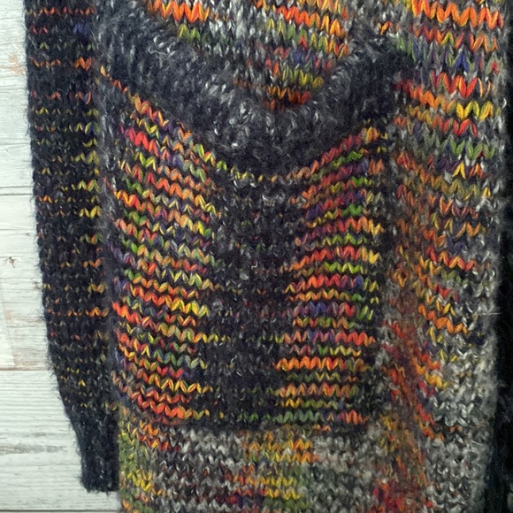 Minkas Multi Colour Long Sweater Cardigan Fringe Size S - Picture 4 of 13